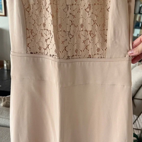 Uterque Blush Lace-Front Sleeveless Jumpsuit